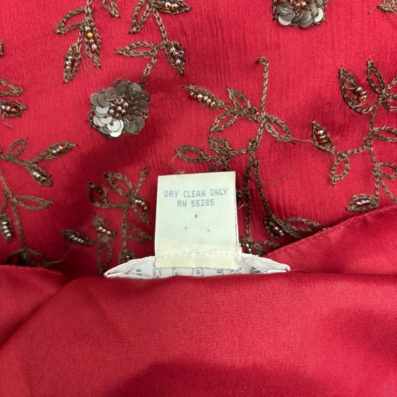 Vintage Express silk slip dress beaded Jrs size 9, approx a small - Picture 12 of 16